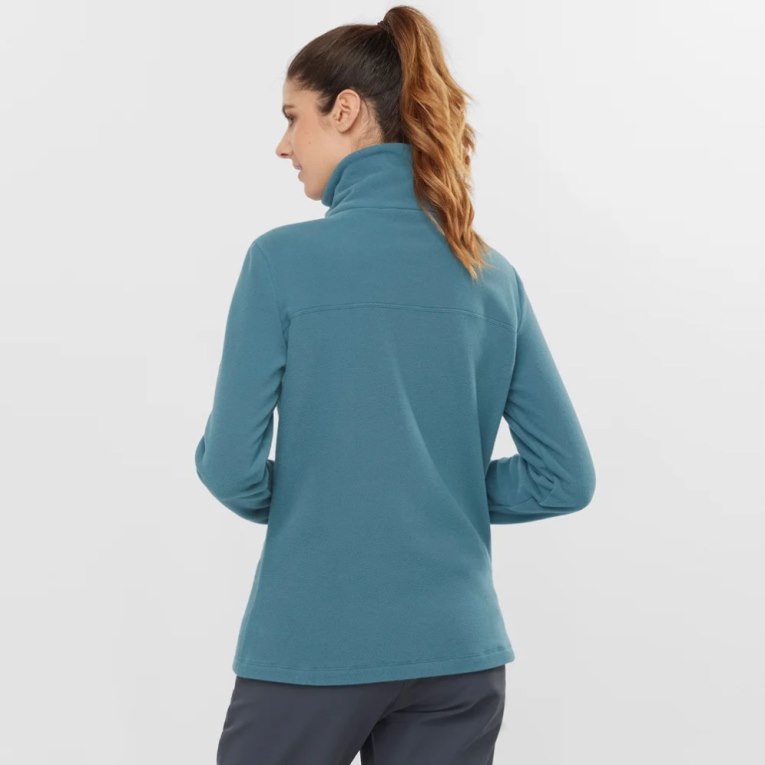 Turquoise Salomon Essential Cosy Fleece Full Zip Women's Jackets | IE US0453